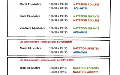Horaires – Vacances de la Toussaint 🍁