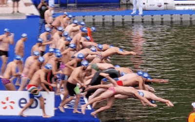 Nicolas dans la Seine pour l&rsquo;EDF Aqua Challenge